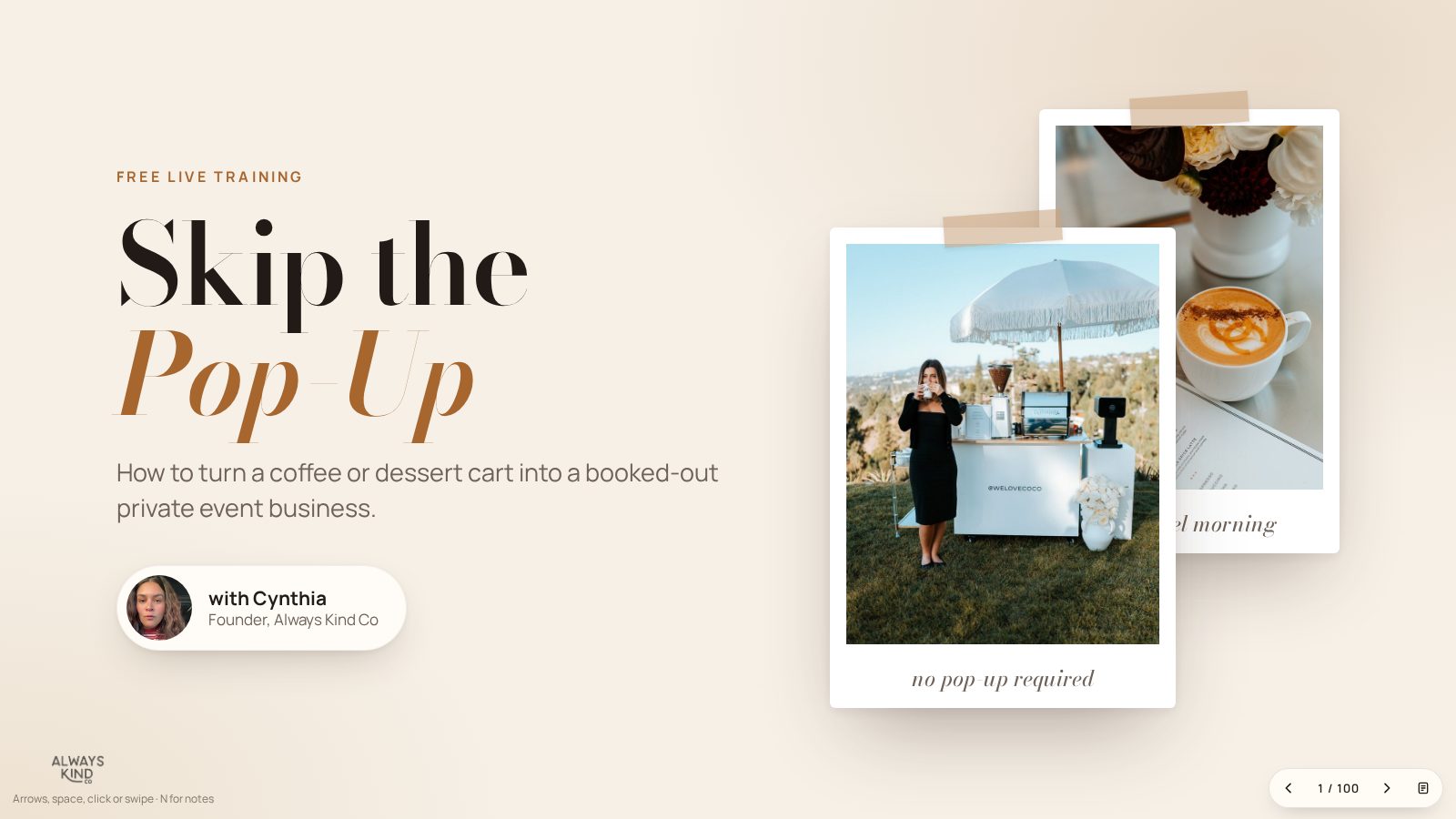 The Skip the Pop-Up Training preview